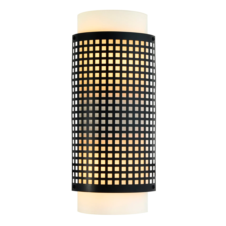 Checkered 2 Light Wall Sconce With Black Finish
