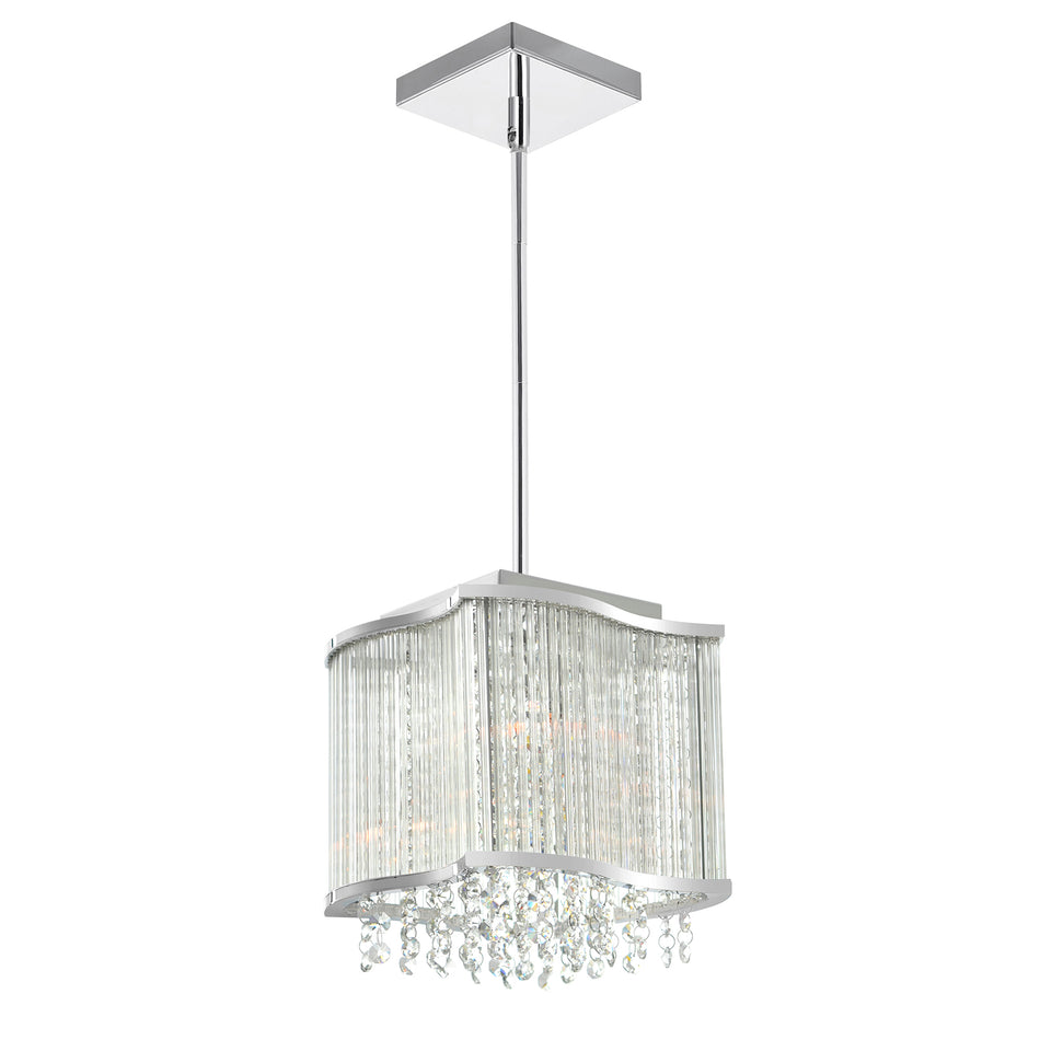 Elsa 3 Light 10in Chrome Drum Shade Mini Pendant