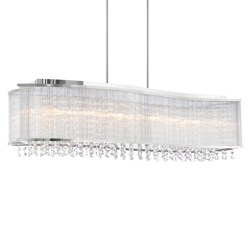 Elsa 6 Light 36in Chrome Drum Shade Chandelier by CWI