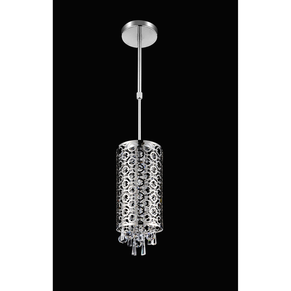 Galant 2 Light Drum Shade Mini Pendant With Chrome Finish