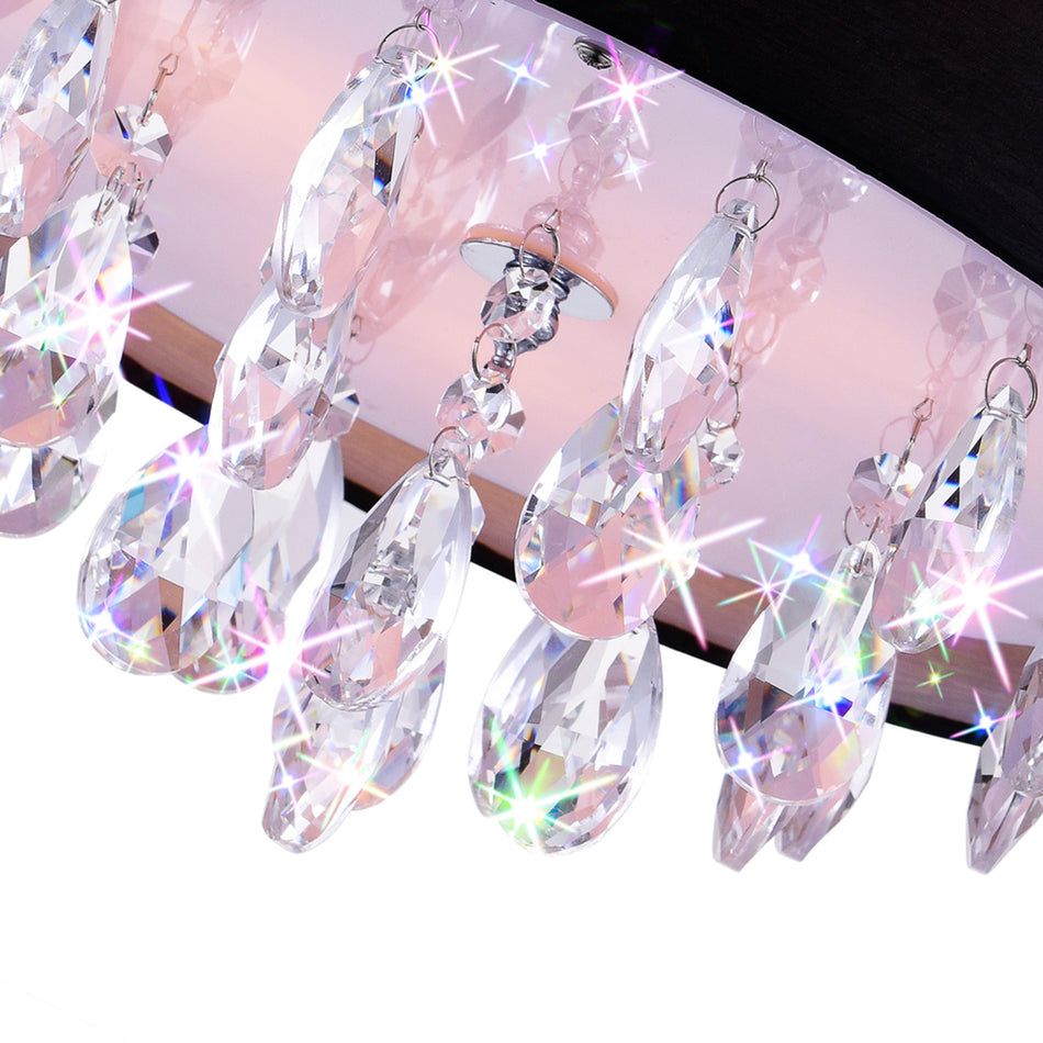 Dash 3 Light 14in Chrome Flush Mount with Black Shade by CWI