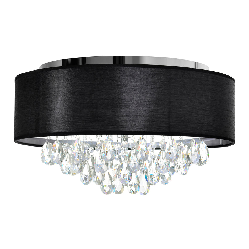 Dash 4 Light 18in Chrome Flush Mount with Black Shade by CWI