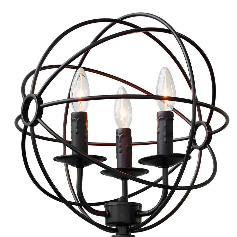 Arza 3 Light Floor Lamp With Brown Finish by CWI