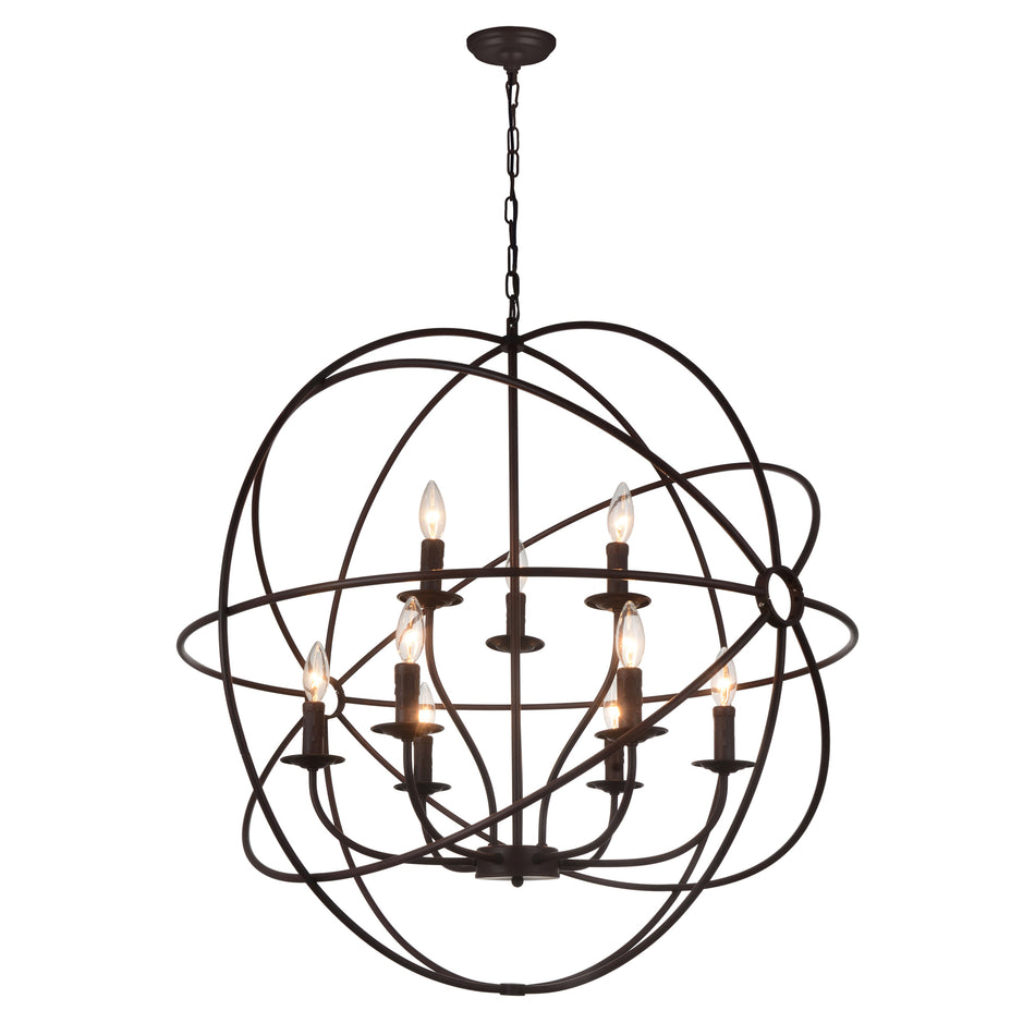 Arza 9 Light Brown Chandelier