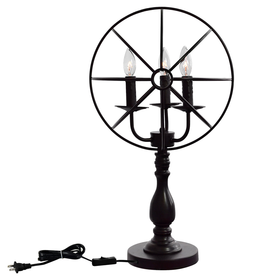 Arza 3 Light Table Lamp With Brown Finish by CWI