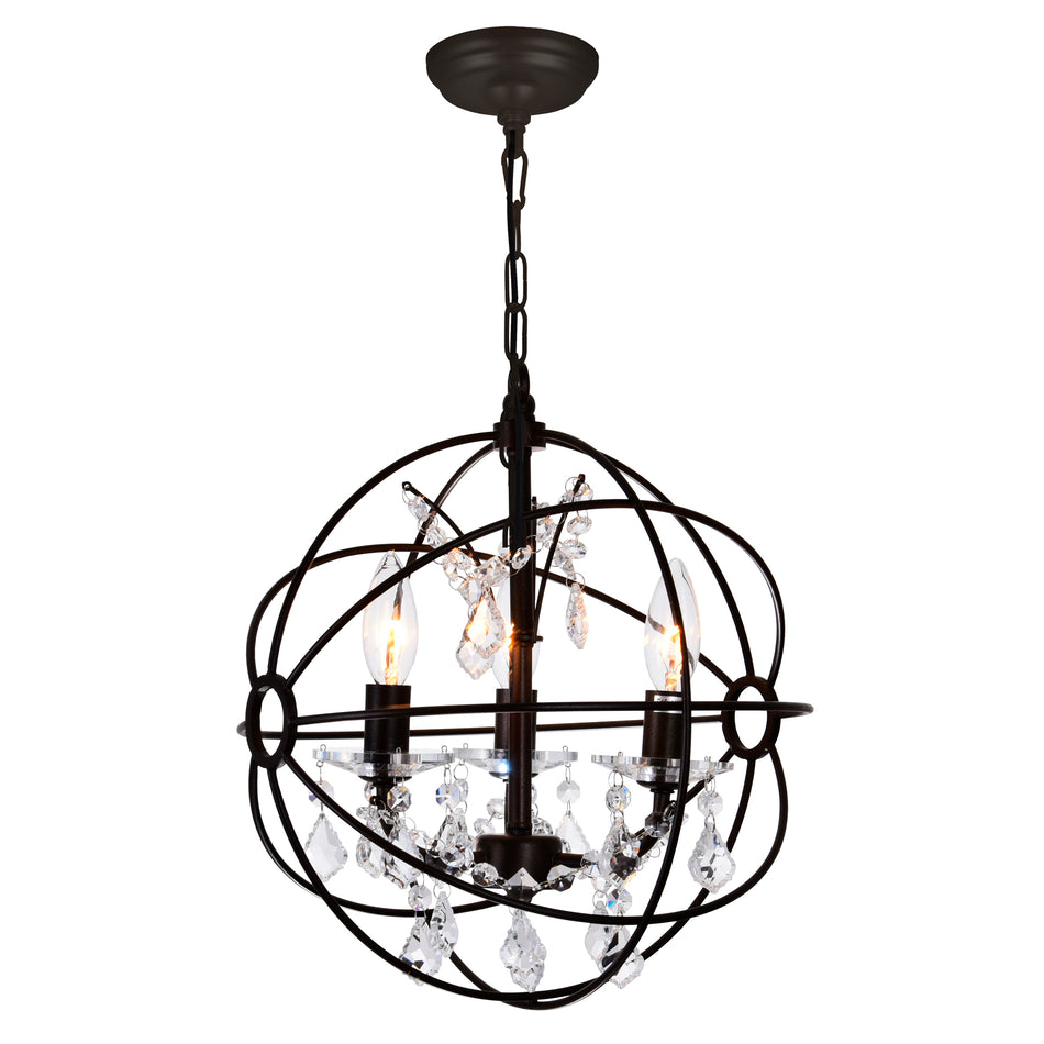 Campechia 3 Light Up Mini Chandelier With Brown Finish