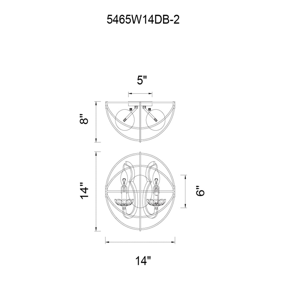 Campechia 2 Light Wall Sconce With Brown Finish by CWI
