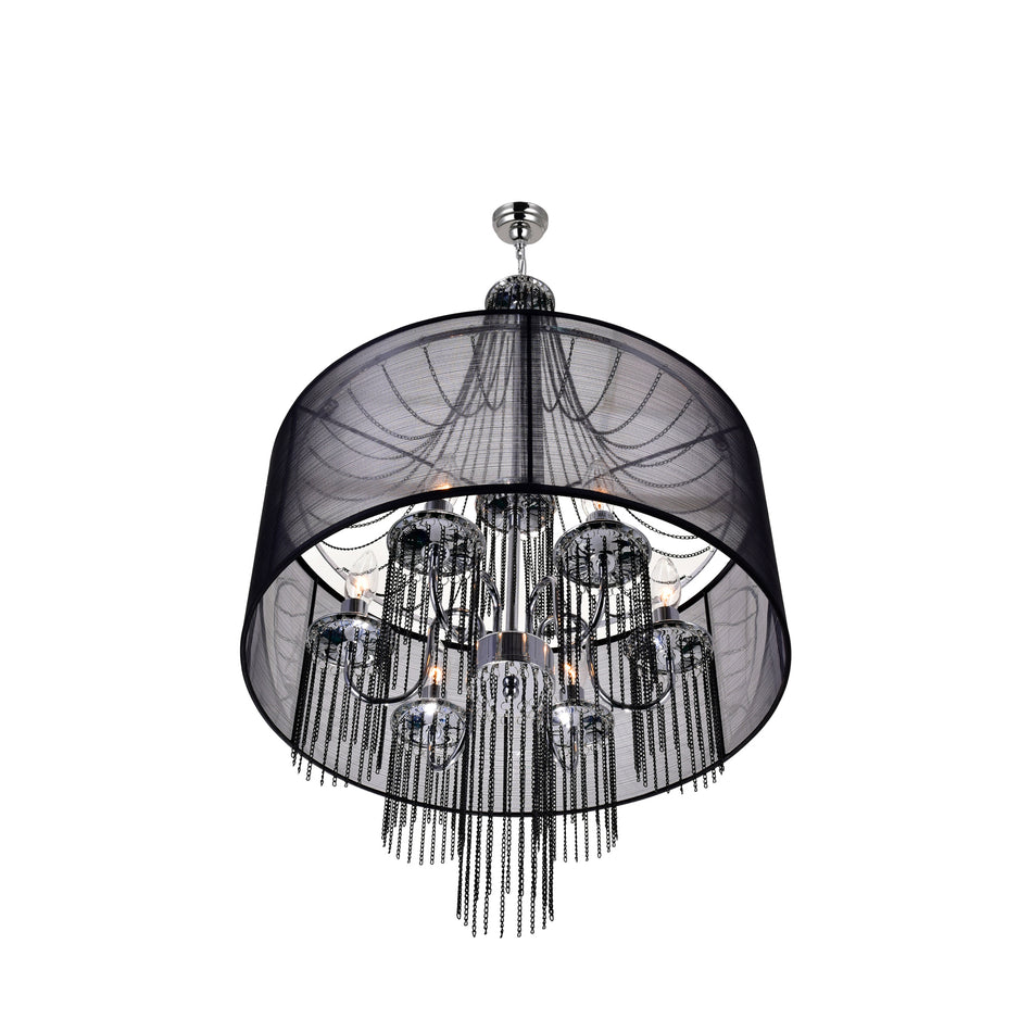 Amelia 6 Light Drum Shade Chandelier With Chrome Finish by CWI