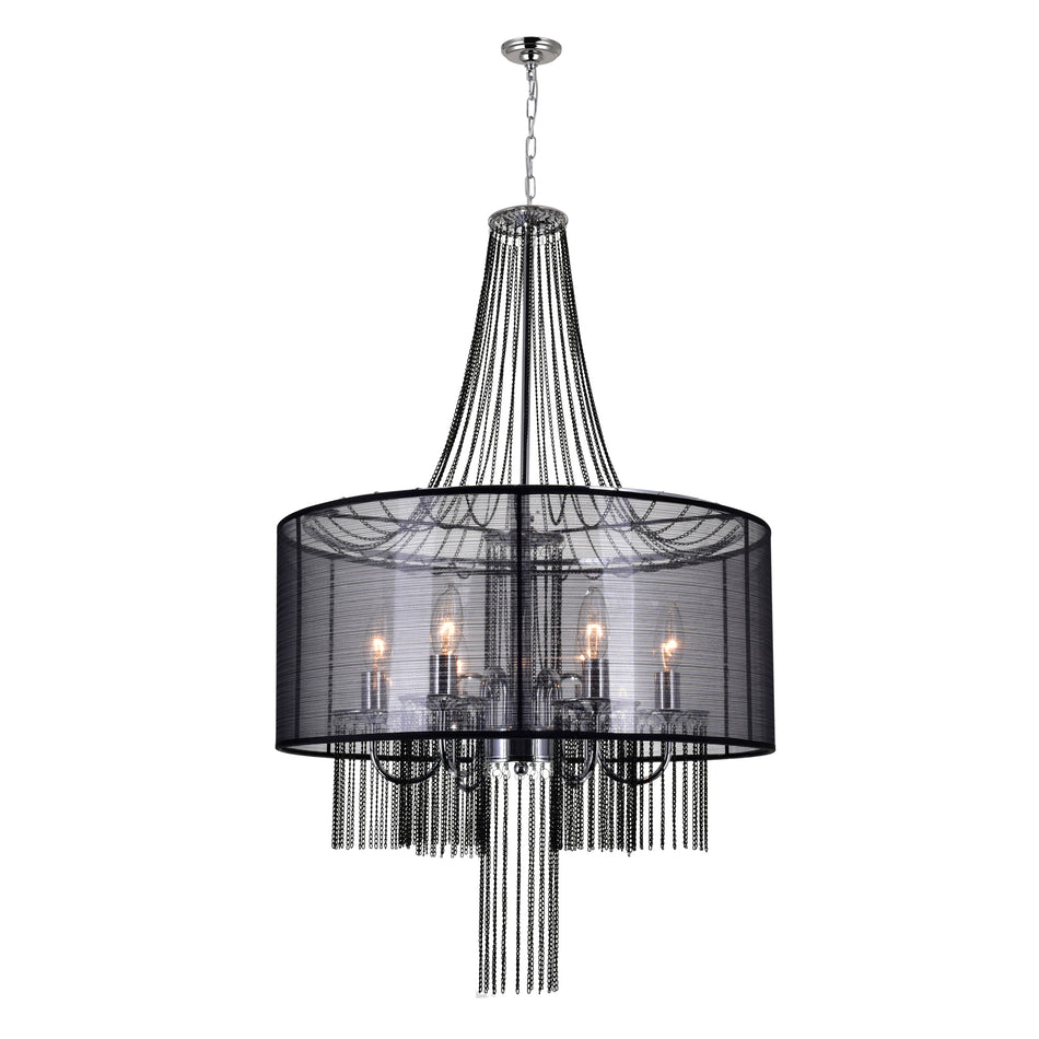 Amelia 6 Light Drum Shade Chandelier With Chrome Finish