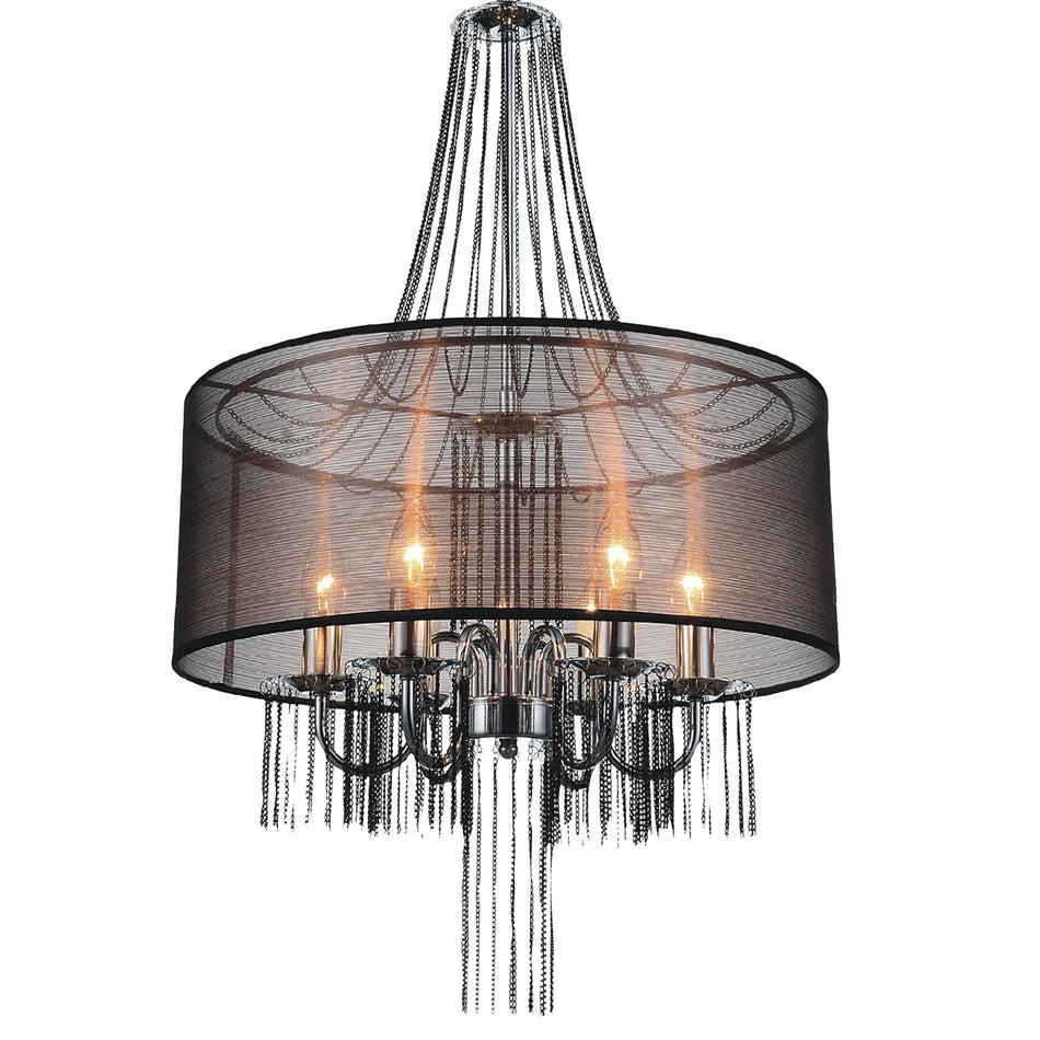 Amelia 6 Light Drum Shade Chandelier With Chrome Finish by CWI
