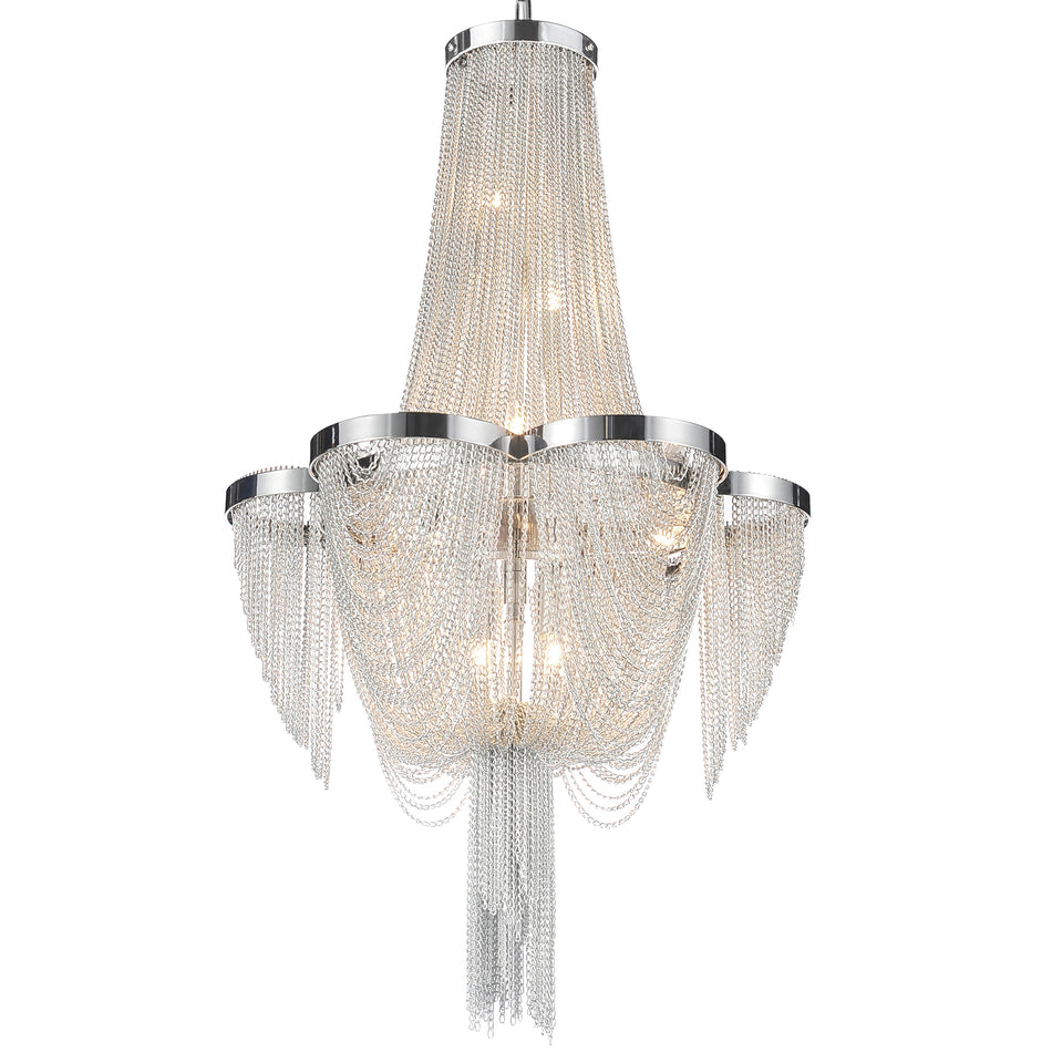Taylor 7 Light Down Chandelier With Chrome Finish by CWI
