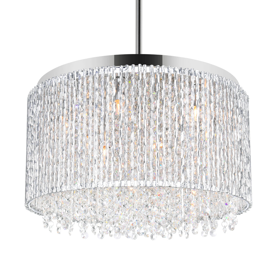 Claire 10 Light Drum Shade Chandelier With Chrome Finish by CWI