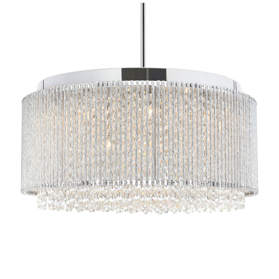 Claire 12 Light Drum Shade Chandelier With Chrome Finish by CWI