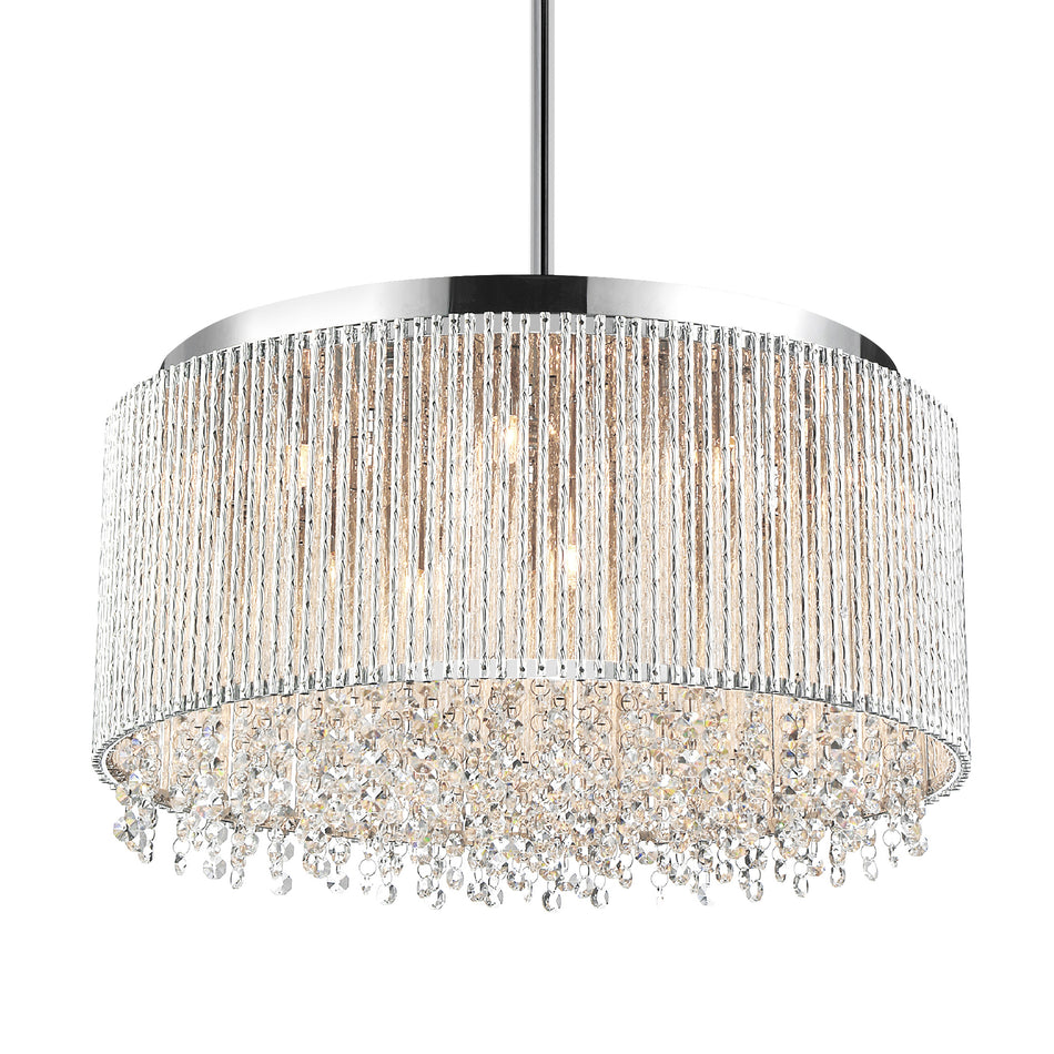 Claire 14 Light Drum Shade Chandelier With Chrome Finish by CWI