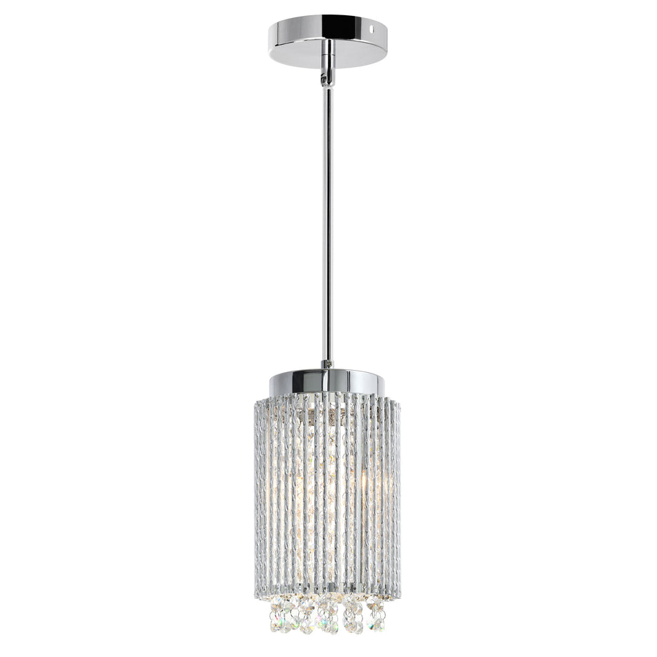 Claire 2 Light Drum Shade Mini Pendant With Chrome Finish