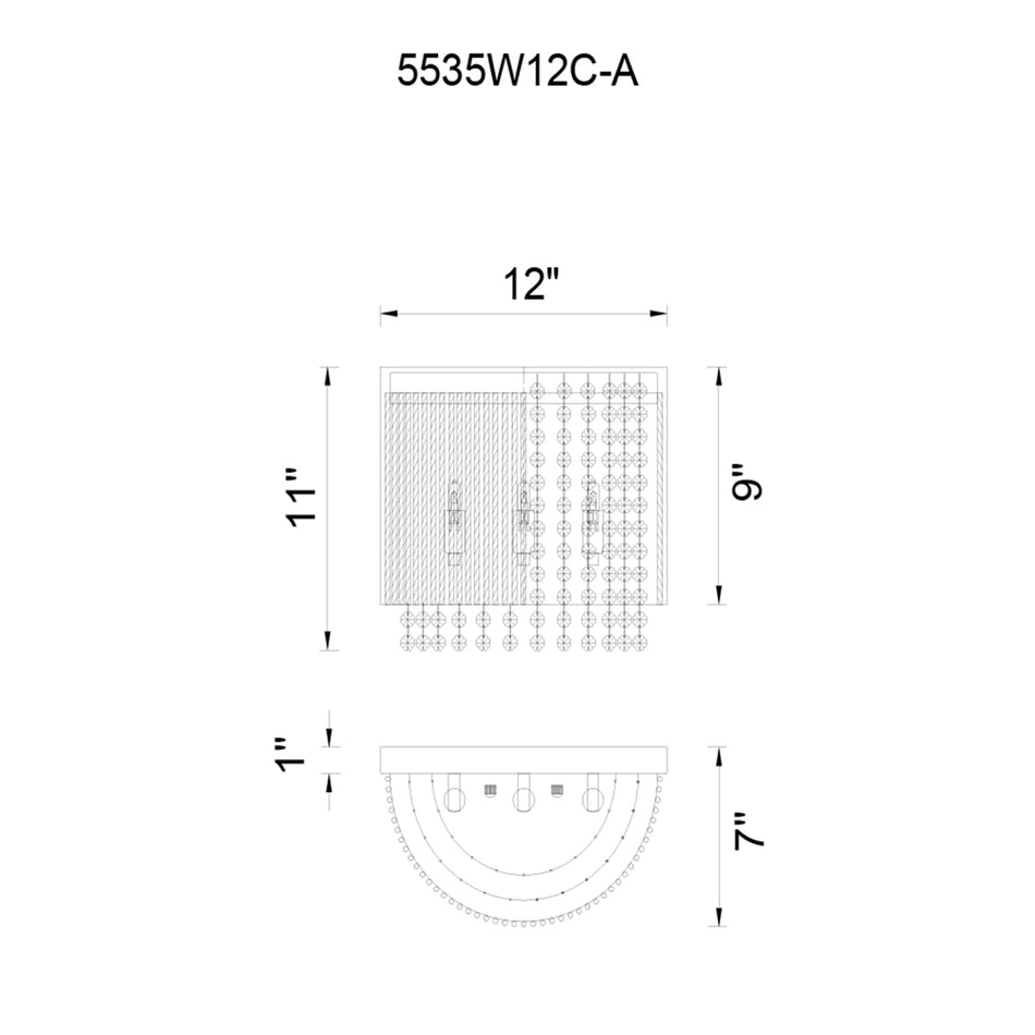 Claire 3 Light Wall Sconce With Chrome Finish by CWI