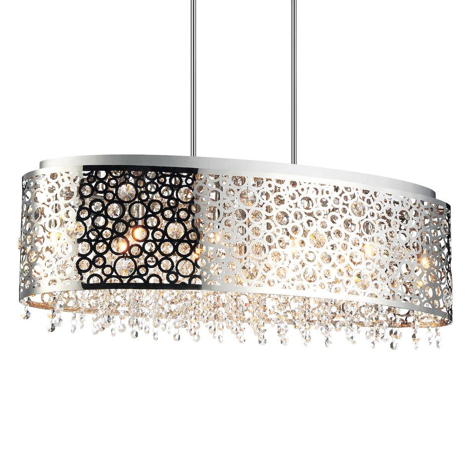 Bubbles 11 Light Drum Shade Chandelier With Chrome Finish by CWI