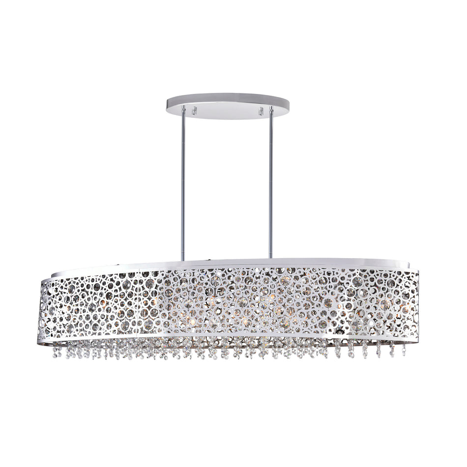 Bubbles 16 Light Drum Shade Chandelier With Chrome Finish