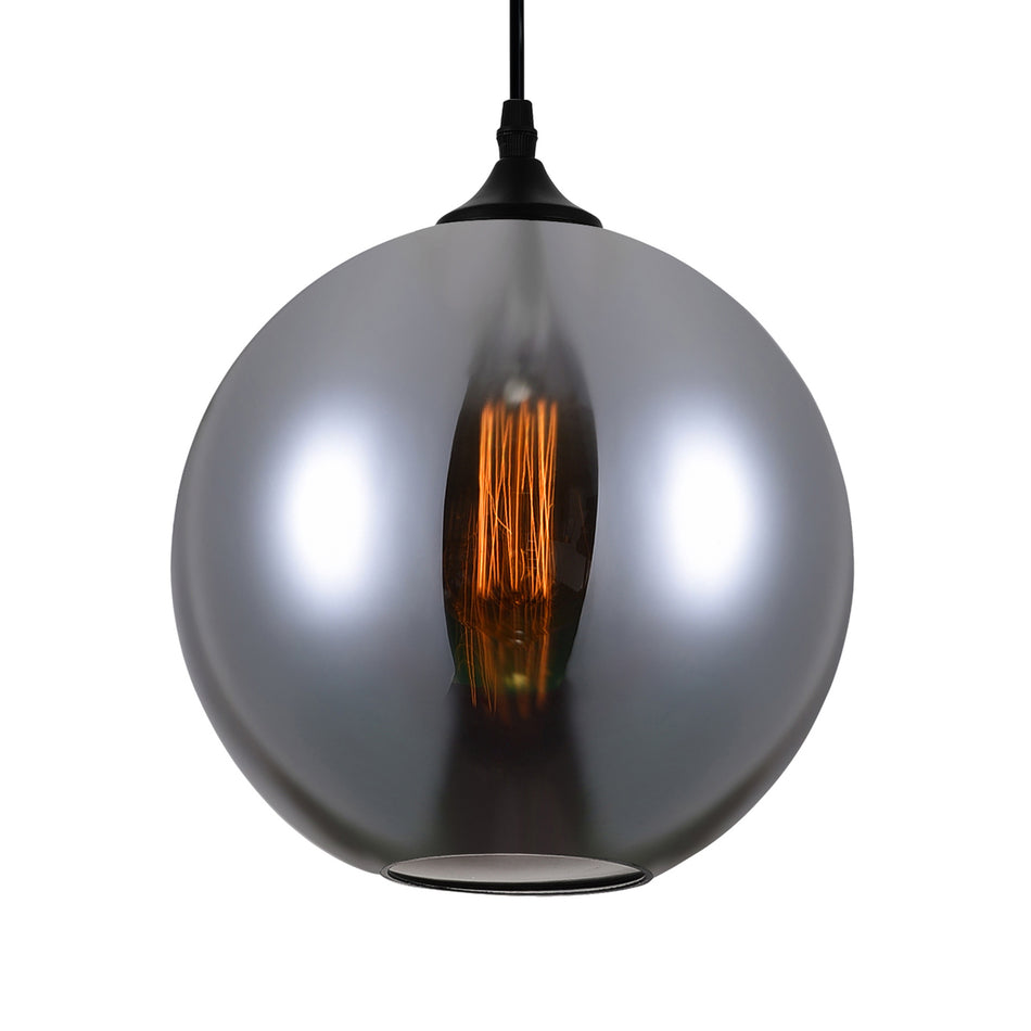 Glass 1 Light 10in Smoke Down Mini Pendant by CWI