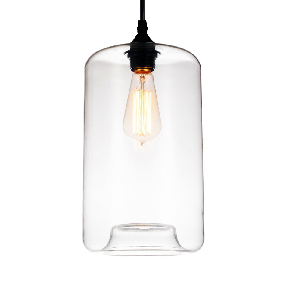 Glass 1 Light 7in Clear Down Mini Pendant by CWI