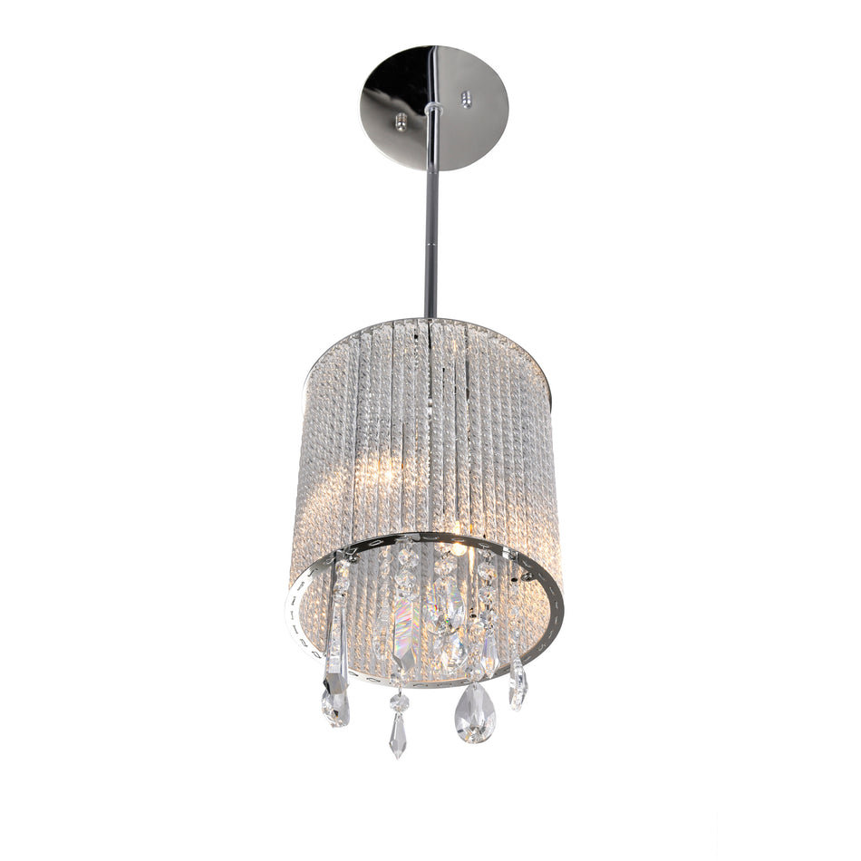 Benson 2 Light Drum Shade Mini Pendant With Chrome Finish by CWI