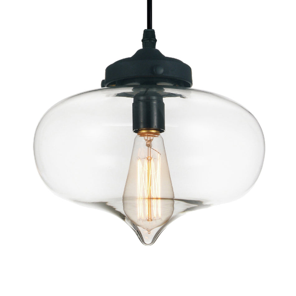 Glass 1 Light Down Mini Pendant With Clear Finish by CWI