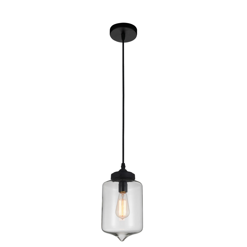 Glass 1 Light Down Mini Pendant With Clear Finish
