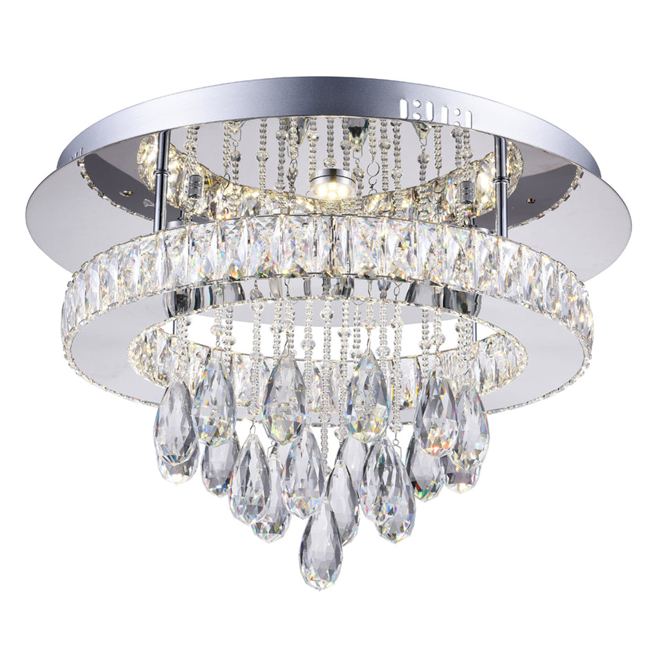 Veil Integrated LED Chrome Flush Mount