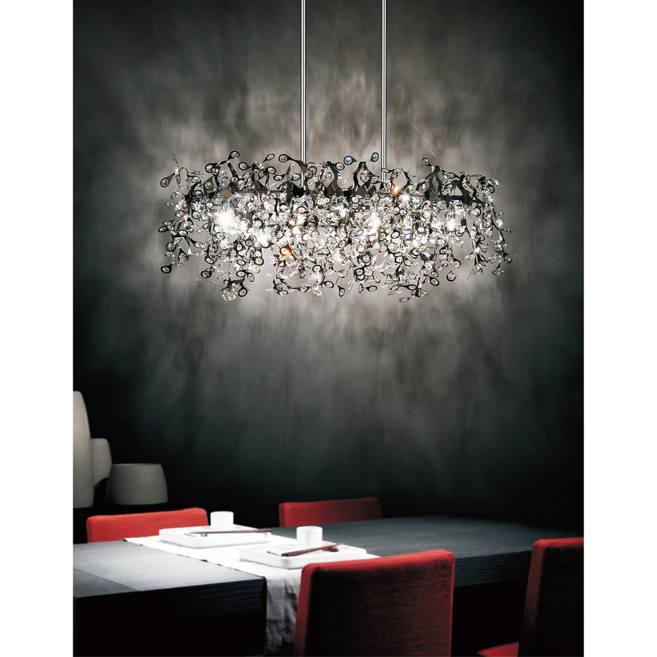 Flurry 7 Light Down Chandelier With Chrome Finish by CWI