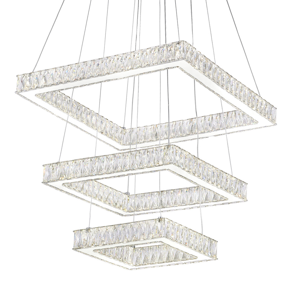 Florence Integrated LED 3-Tier Chrome Chandelier by CWI