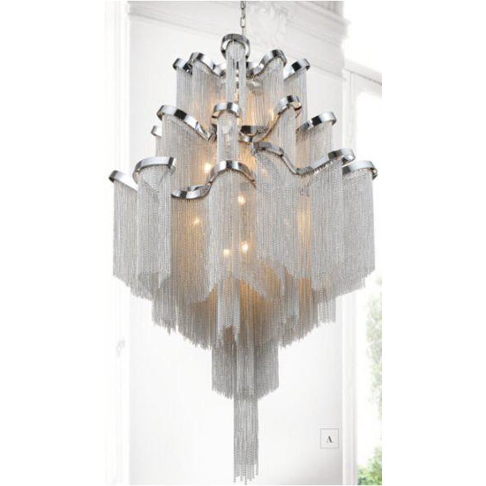 Daisy 17 Light 24in Chrome Down Chandelier by CWI