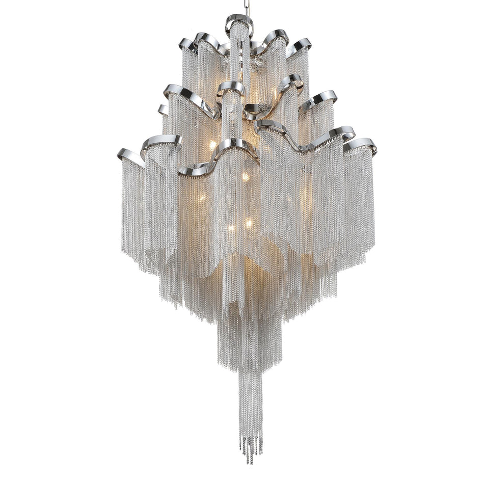 Daisy 17 Light 24in Chrome Down Chandelier