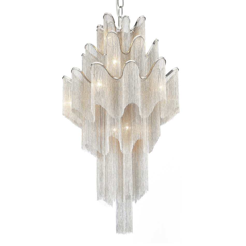 Daisy 17 Light 32in Chrome Down Chandelier by CWI
