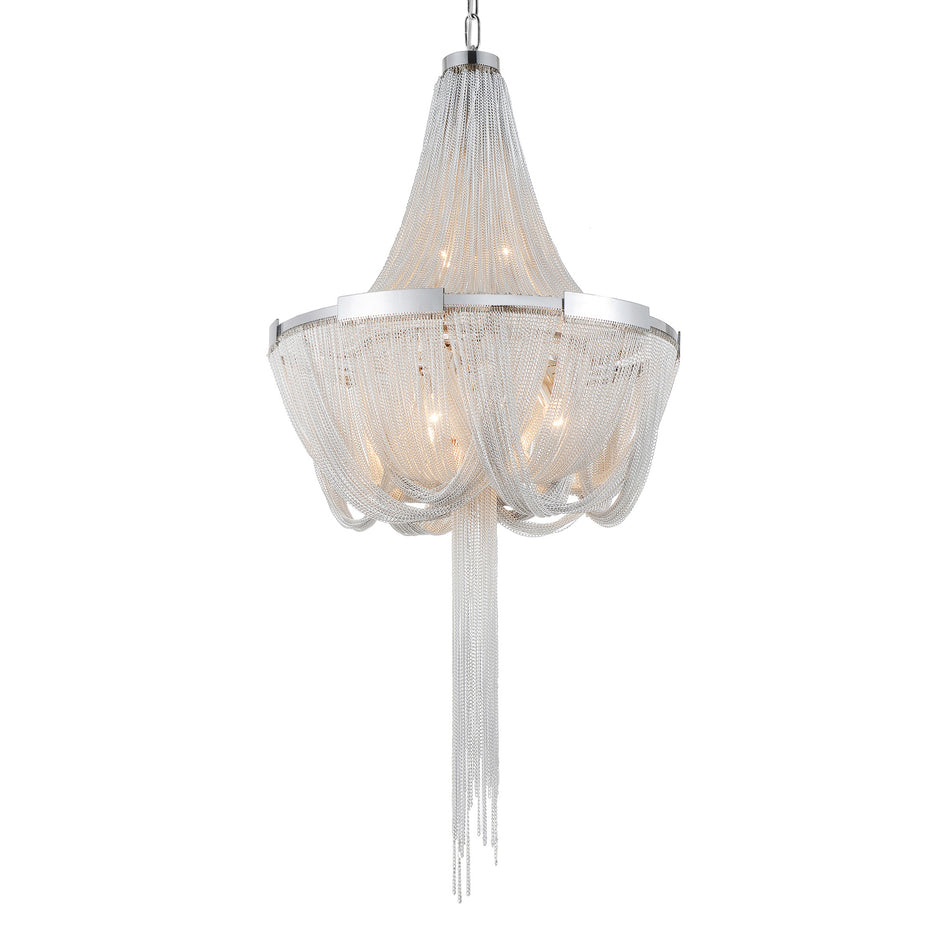 Enchanted 6 Light Down Chandelier With Chrome Finish by CWI