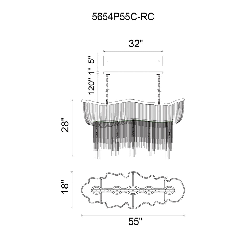 Secca 13 Light Down Chandelier With Chrome Finish by CWI