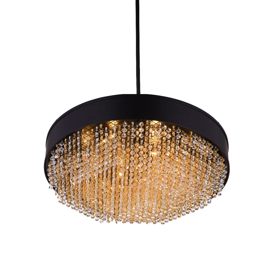 Medina 10 Light Drum Shade Chandelier With Black Finish by CWI