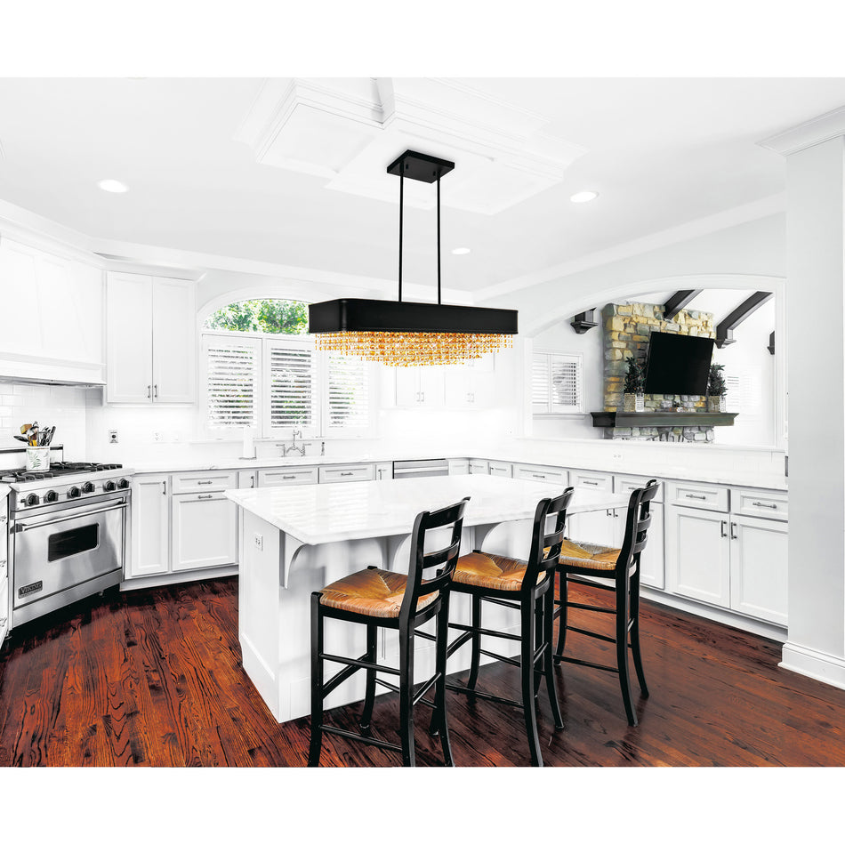 Medina 10 Light Drum Shade Chandelier With Black Finish by CWI