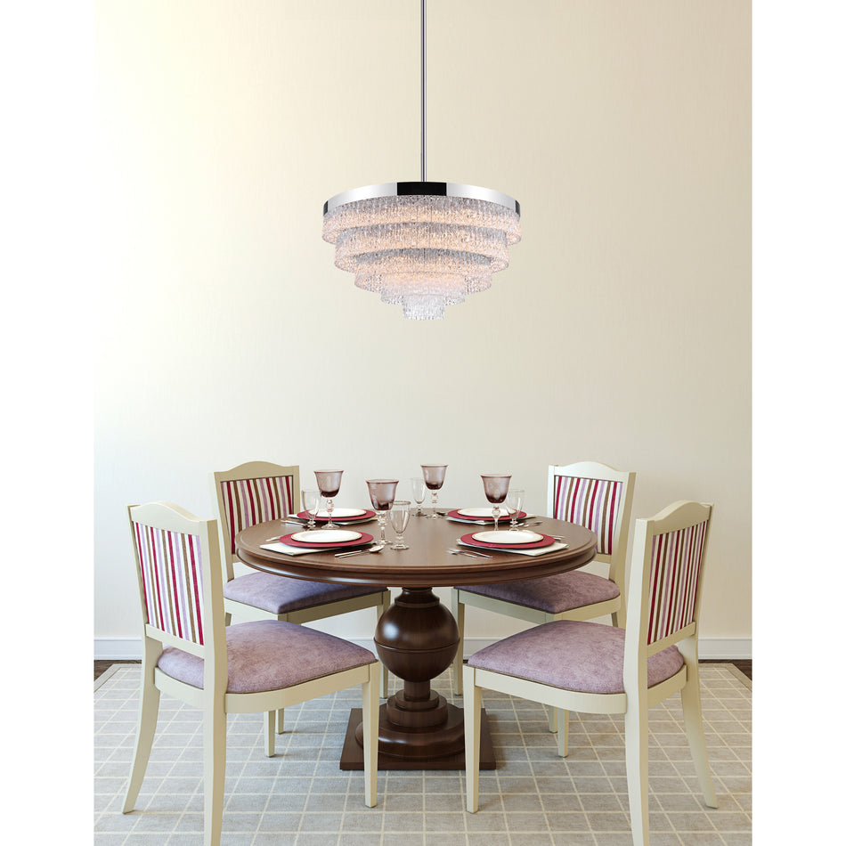 Carlotta 12 Light Down Chandelier With Chrome Finish by CWI