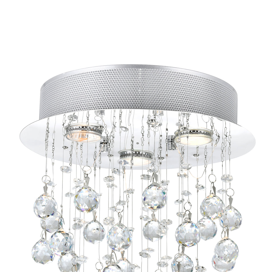 Rain Drop 3 Light 12in Chrome Flush Mount by CWI