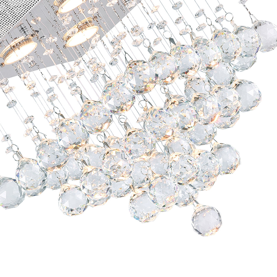 Square 4 Light Flush Mount With Chrome Finish by CWI