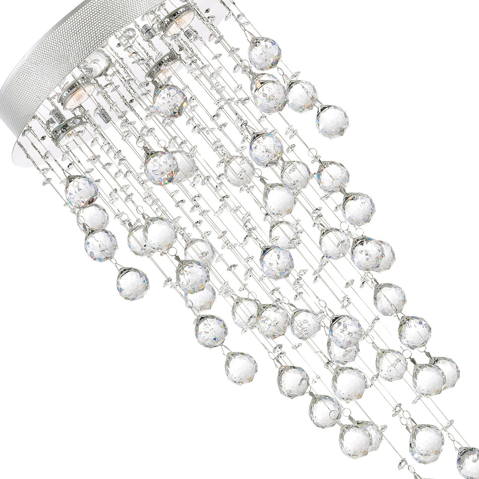 Rain Drop 4 Light Flush Mount With Chrome Finish by CWI