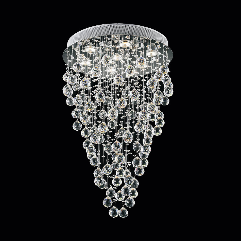 Rain Drop 7 Light Flush Mount With Chrome Finish by CWI