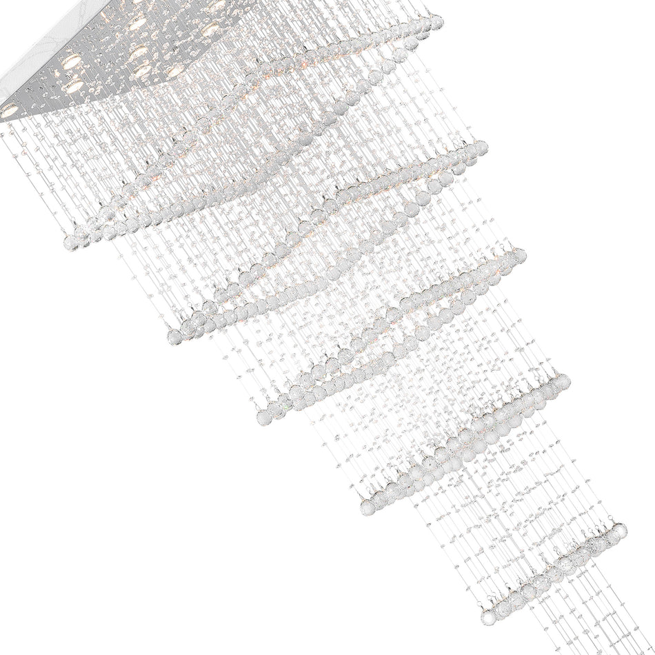 Square 16 Light Flush Mount With Chrome Finish by CWI