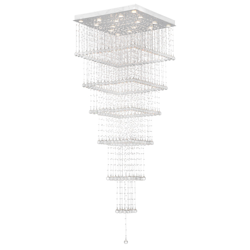 Square 16 Light Flush Mount With Chrome Finish