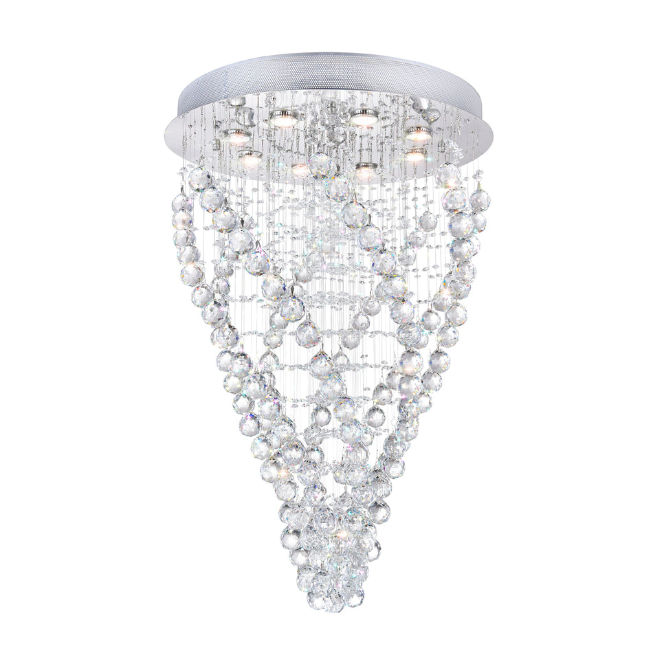 Twister 8 Light Flush Mount With Chrome Finish