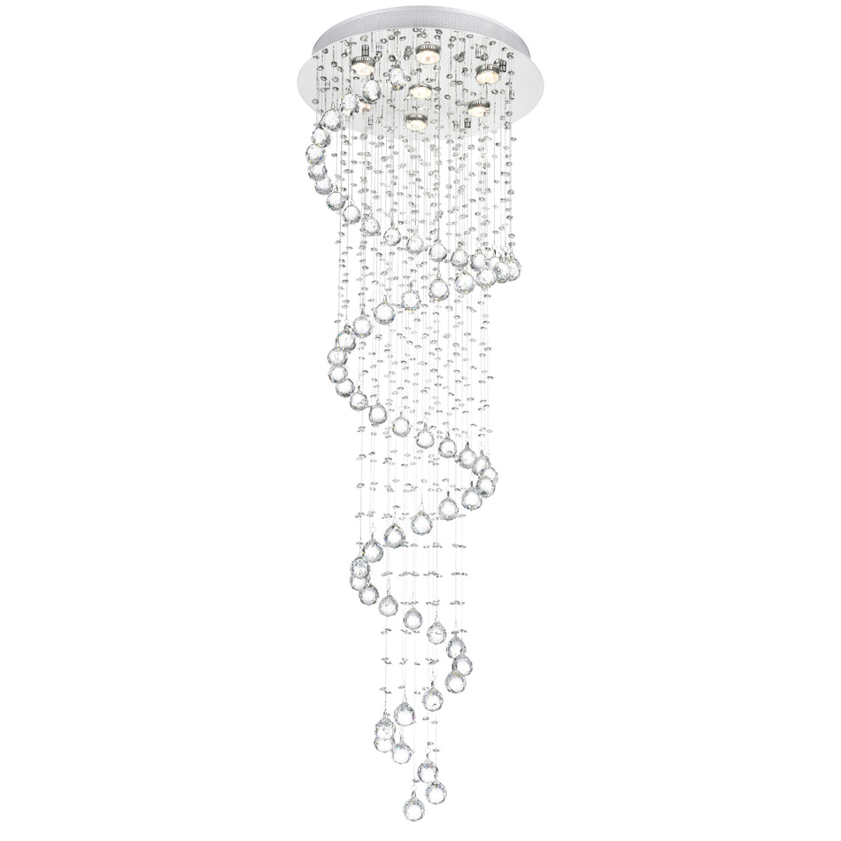 Spiral 7 Light Flush Mount With Chrome Finish