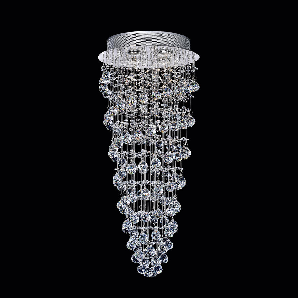 Double Spiral 4 Light Flush Mount With Chrome Finish by CWI