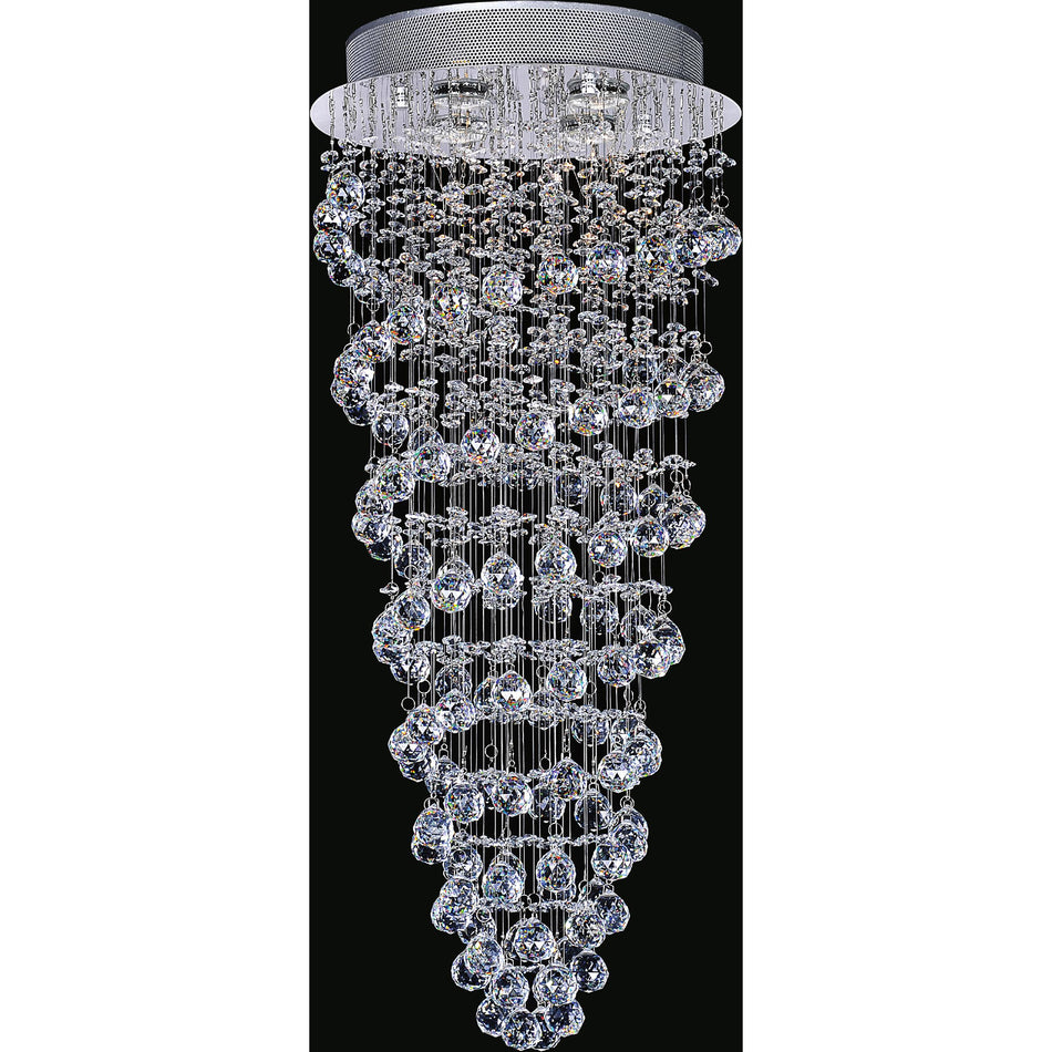 Double Spiral 4 Light Flush Mount With Chrome Finish