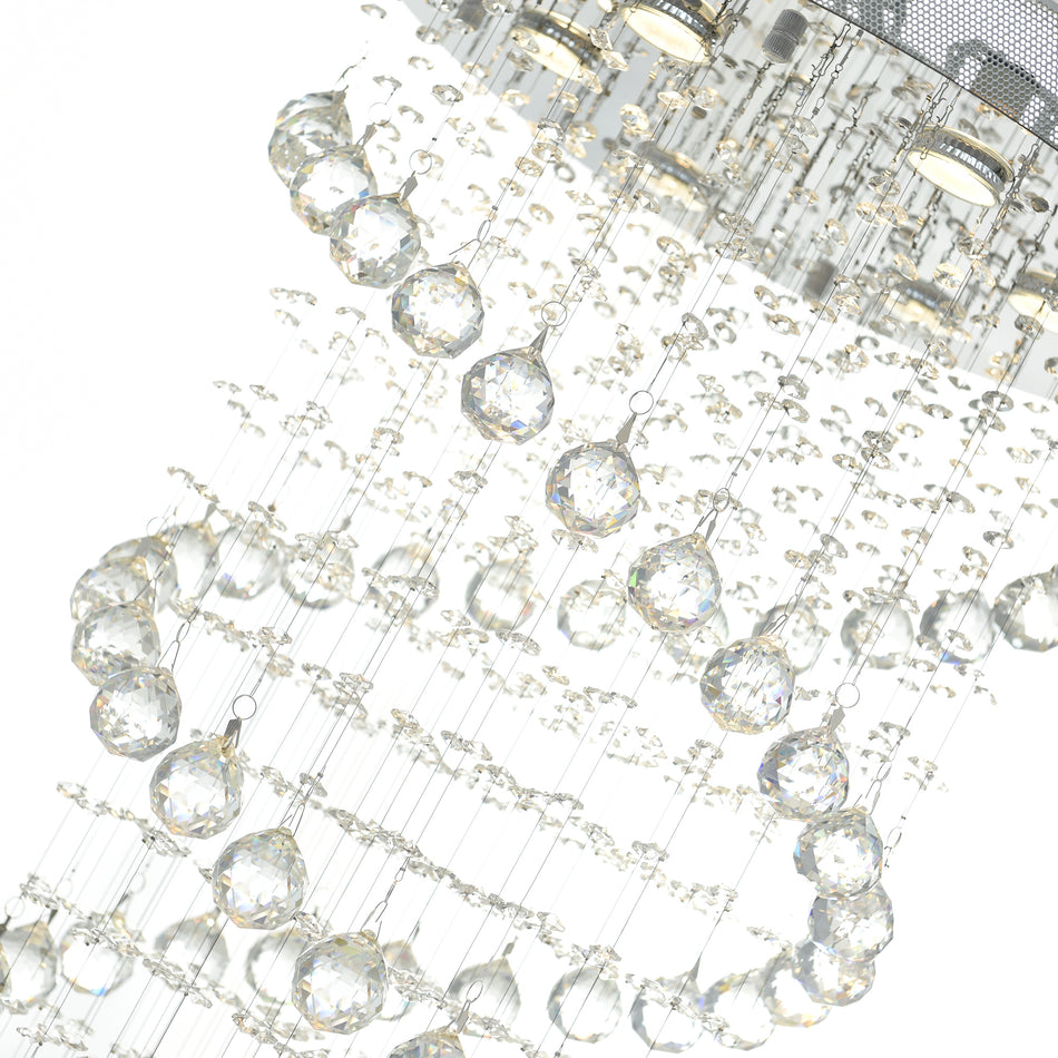 Double Spiral 6 Light 20in Chrome Flush Mount by CWI