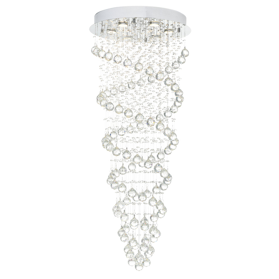 Double Spiral 6 Light 20in Chrome Flush Mount